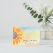 Yoga Instructor Floral Business Card Visitenkarte (Stehend Vorderseite)