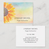 Yoga Instructor Floral Business Card Visitenkarte (Vorne/Hinten)