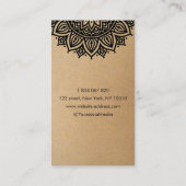 Yoga Instructor Floral Mandala Kraft Visitenkarte (Rückseite)