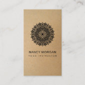 Yoga Instructor Floral Mandala Kraft  Visitenkarte (Vorderseite)