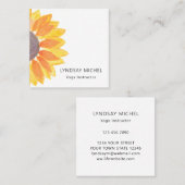 Yoga Instructor Floral Quadratische Visitenkarte (Vorne/Hinten)