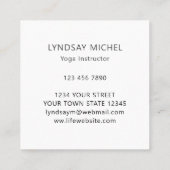 Yoga Instructor Floral Quadratische Visitenkarte (Rückseite)