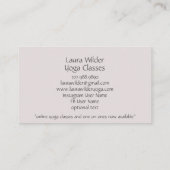 Yoga Instructor Foto Business Card Visitenkarte (Rückseite)