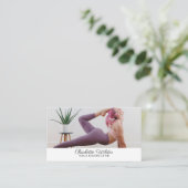 Yoga Instructor Foto Business Card Visitenkarte (Stehend Vorderseite)
