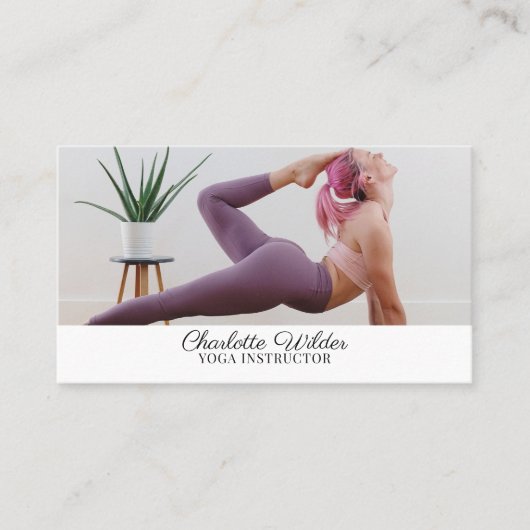 Yoga Instructor Foto Business Card Visitenkarte (Vorderseite)