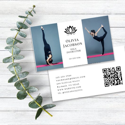 Yoga Instructor Foto Visitenkarte