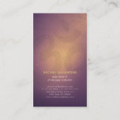 Yoga Instructor für lila Glühen Lotus und OM Symbo Visitenkarte (Rückseite)