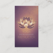 Yoga Instructor für lila Glühen Lotus und OM Symbo Visitenkarte (Vorderseite)