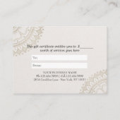 YOGA Instructor Gift Certificate Blue Gold Mandala Rabattkarte (Rückseite)