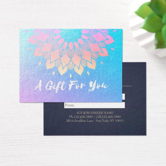 YOGA Instructor Gift Certificate Gold Foil Mandala (Schreibtisch)