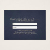 YOGA Instructor Gift Certificate Gold Foil Mandala (Rückseite)
