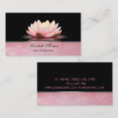 Yoga Instructor Glitzer Lotus Blume Visitenkarte (Vorne/Hinten)