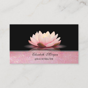 Yoga Instructor Glitzer Lotus Blume Visitenkarte