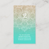Yoga Instructor Gold & Aquamarin Lotus Mandala Visitenkarte (Rückseite)