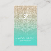 Yoga Instructor Gold & Aquamarin Lotus Mandala Visitenkarte (Vorderseite)