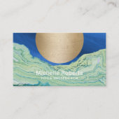 Yoga Instructor Gold Circle Aquamarin Blue Agate Visitenkarte (Vorderseite)