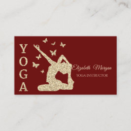 Yoga Instructor, Gold Glitzer Women Visitenkarte