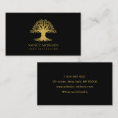 Yoga Instructor Gold Life Tree Visitenkarte (Vorne/Hinten)