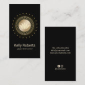 Yoga Instructor Gold Lotus Logo Wellness Wellness- Visitenkarte (Vorne/Hinten)