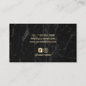 Yoga Instructor Gold Lotus Mandala Schwarzer Marmo Visitenkarte (Rückseite)