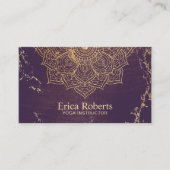 Yoga Instructor Gold Lotus Mandala Vintag Lila Visitenkarte (Vorderseite)
