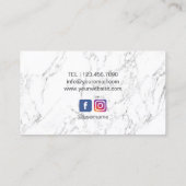 Yoga Instructor Gold Lotus Mandala Weißer Marmor Visitenkarte (Rückseite)