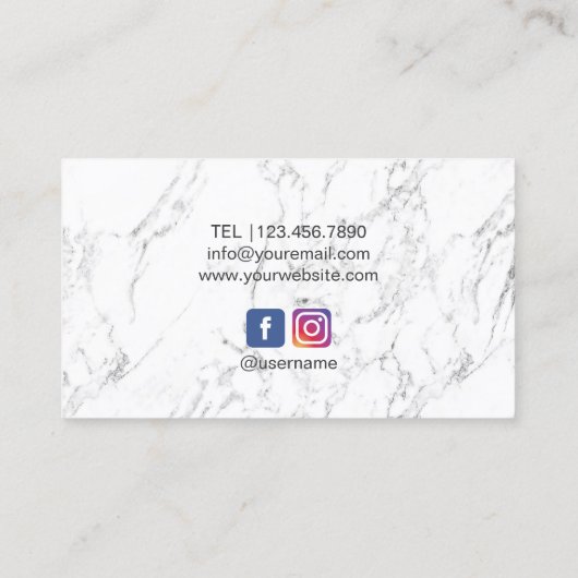 Yoga Instructor Gold Lotus Mandala Weißer Marmor Visitenkarte (Rückseite)