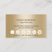 Yoga Instructor Gold Lotus Türkis Loyalität Treuekarte (Rückseite)