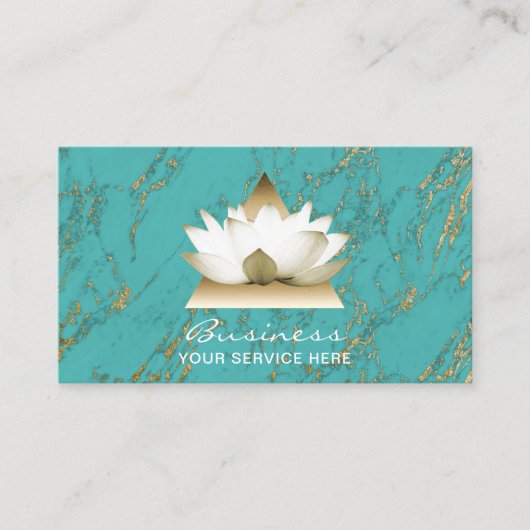 Yoga Instructor Gold Lotus Türkis Loyalität Treuekarte (Vorderseite)