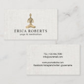Yoga Instructor Gold Meditation Pose Elegantes Lei Visitenkarte (Vorne/Hinten)