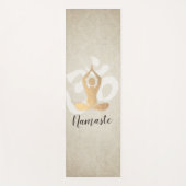 Yoga Instructor Gold Meditation Pose Om Symbol Yogamatte (Vorderseite)