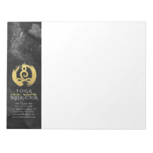 Yoga Instructor Gold Meditation Posture Zen Symbol Notizblock