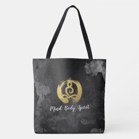 Yoga Instructor Gold Meditation Posture Zen Symbol Tasche (Vorderseite)