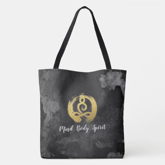 Yoga Instructor Gold Meditation Posture Zen Symbol Tasche (Rückseite)