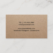 Yoga Instructor Gold Tree Rustic Kraft Visitenkarte (Rückseite)