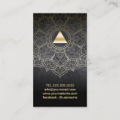 Yoga Instructor Gold Triangle Lotus Mandala Visitenkarte (Rückseite)