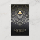 Yoga Instructor Gold Triangle Lotus Mandala Visitenkarte (Vorderseite)