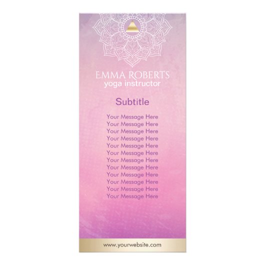 Yoga Instructor Gold Triangle & Mandala Wasserfarb Werbekarte (Vorne)