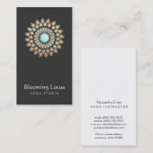 Yoga Instructor Gold und Türkis Lotus Logo Visitenkarte (Vorne/Hinten)