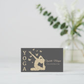 Yoga Instructor, Grau-Gold-Glitzer Frauen Visitenkarte (Stehend Vorderseite)