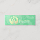 Yoga Instructor Green Gold Meditation Pose ZEN OM Mini Visitenkarte (Vorderseite)