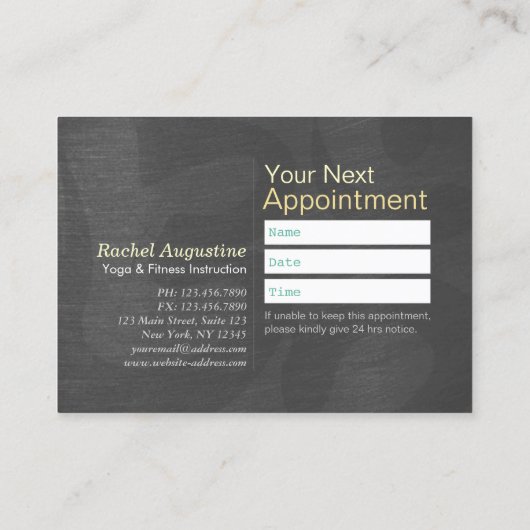 Yoga Instructor Green Gold Meditation Pose ZEN OM Terminkarte (Rückseite)