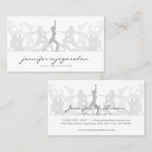 Yoga Instructor Gym Practice Posen Asana Visitenkarte (Vorne/Hinten)