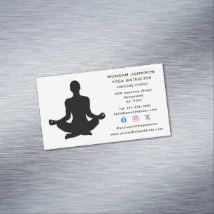 Yoga Instructor Health and Wellness Social Media Magnetische Visitenkarte
