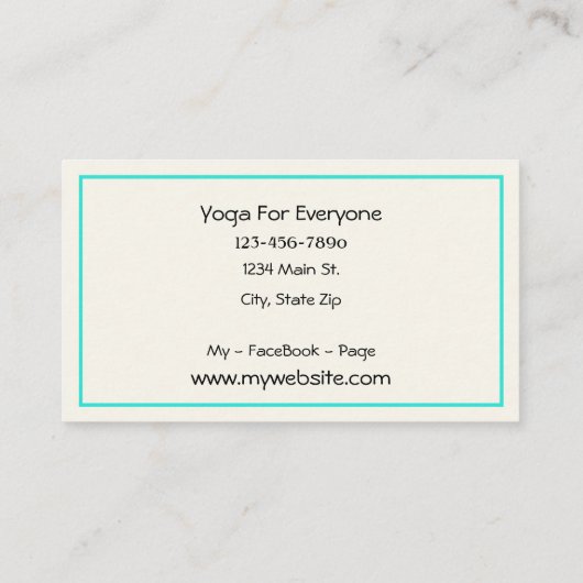 YOGA Instructor Hübsche Personalisierte Visitenkar Visitenkarte (Rückseite)