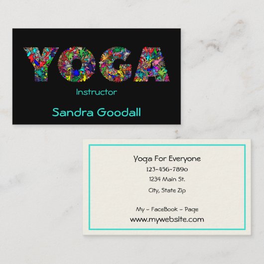 YOGA Instructor Hübsche Personalisierte Visitenkar Visitenkarte (Vorne/Hinten)