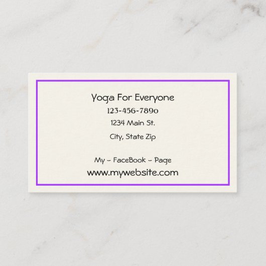 YOGA Instructor Hübsche Personalisierte Visitenkar Visitenkarte (Rückseite)