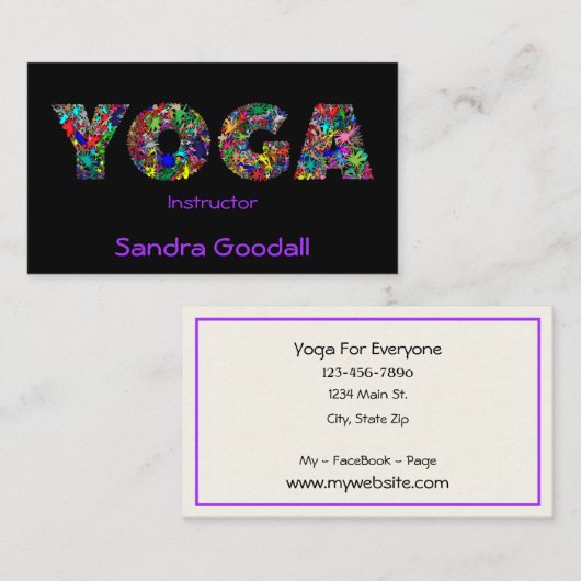 YOGA Instructor Hübsche Personalisierte Visitenkar Visitenkarte (Vorne/Hinten)