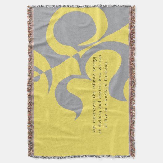 Yoga Instructor Illuminiert Yellow Gray OM Quotes Decke (Vorderseite Vertikal)
