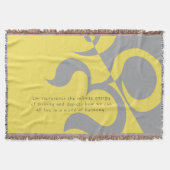 Yoga Instructor Illuminiert Yellow Gray OM Quotes Decke (Vorderseite)